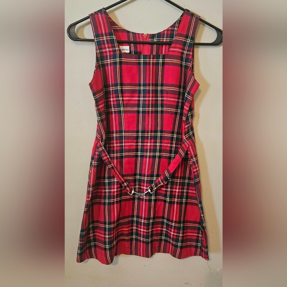 The Limited Red Tartan Plaid Sleeveless Dress